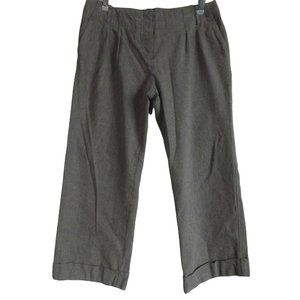 "JENNE MAAG BLACK/WHITE" 6 x 25.5" Brown Tweed Crop Pants cropped capri capris